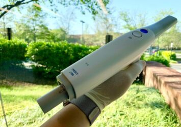 Medit i700 held in garden