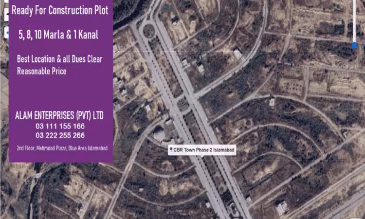 CBR TOWN 5, 8, 10 Marla & 1 Kanal plots for sale