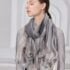 Grey Floral Embroidery Scarf