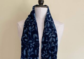 Indigo Blue Floral Printed Scarf | Parmar Apparel