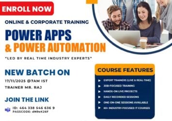PowerApps Power Automate Training – New Batch Starts Nov 17