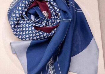 Blue Square Print Scarf for Women | Parmar Apparel