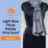 Light Blue Floral Paisley Print Scarf