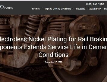 Electroless Nickel Plating for Rail Braking Components Extends Service Life in Demanding Conditions