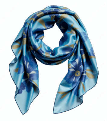 Light Blue Floral Paisley Print Scarf1