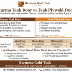 burma teak plywood door chennai price