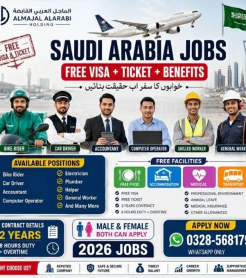 Jobs in Saudia - Company Visa for Pakistanis